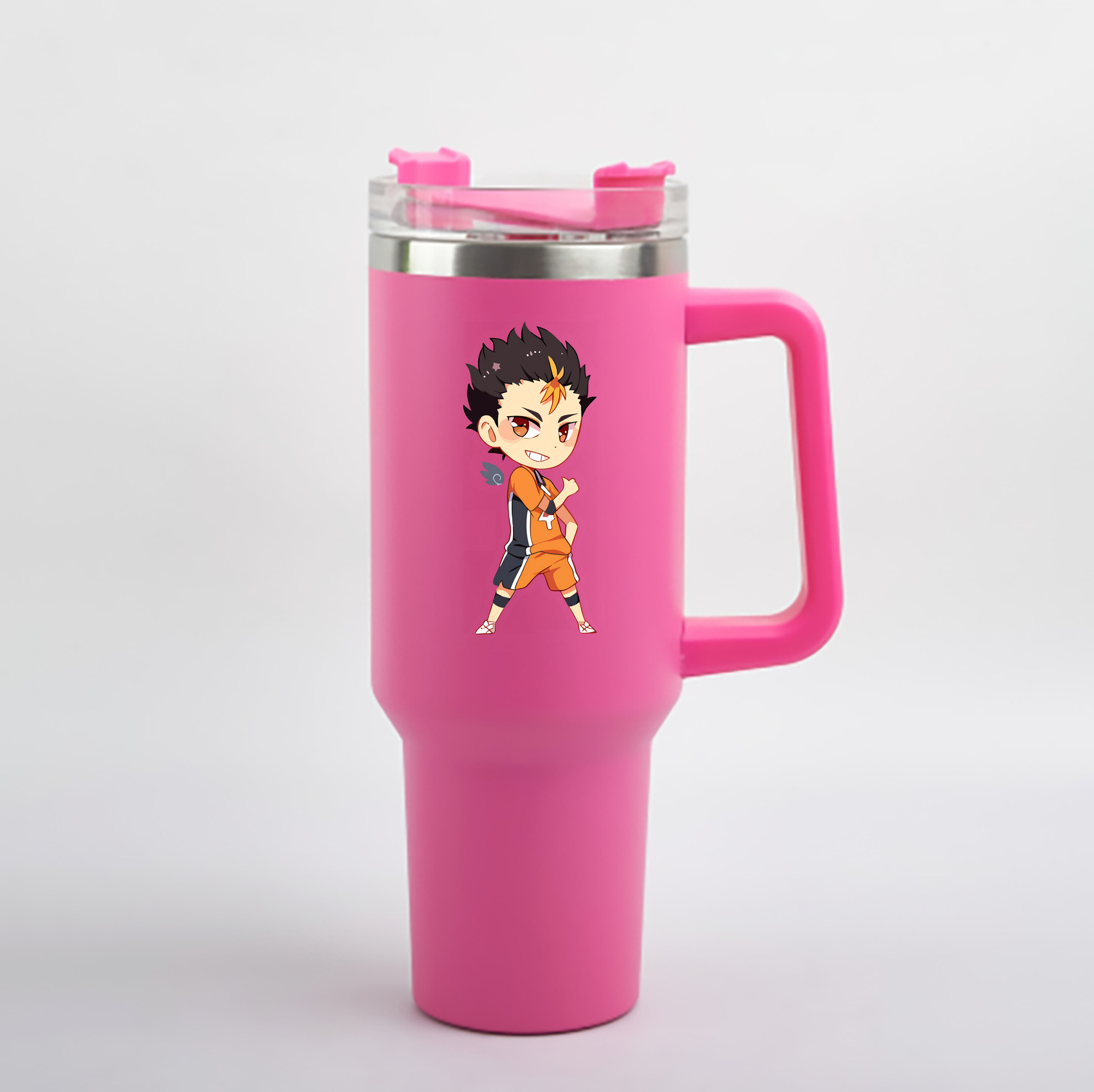 （画像用） ハイキュー!! Haikyu!! 1200mL車用タンブラー - クリスタルステッカー（プラスチックストロー付き）